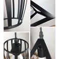 thumbnail image 4 of Jaula Lampara de Iluminación de en Comedor de Hierro, Hierro Forjado de ,Geométrica,Negro Cilindro BLESIY Araña geométrica de hierro, 4 of 8