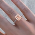 thumbnail image 4 of HeartsAndYou 4ct Emerald Natural Morganite Round Moissanite Accent Ring 14k SOLID Rose Gold, 4 of 9