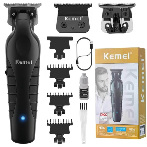 Máquina de cortar cabello KEMEI 2299 inalámbrica y con cable, recargable