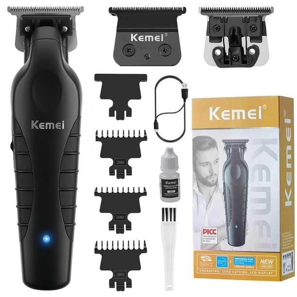 Máquina de cortar cabello KEMEI 2299 inalámbrica y con cable, recargable