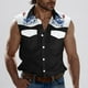 thumbnail image 1 of Camiseta sin mangas con cuello vuelto para hombre, estilo informal, a la moda, con estampado, cuello vuelto, sin mangas, bolsillos, deportiva, de poliéster, 1 of 5