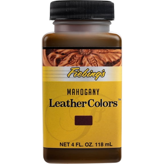 Fiebing's LeatherColors (4 Fl Oz, Mahogany) - Leather Dye for Natural Leather - Water-Based, Non-Flammable Formula - Permanent & Penetrating Color for Shoes, Boots, Furniture - Safe for Institutions
