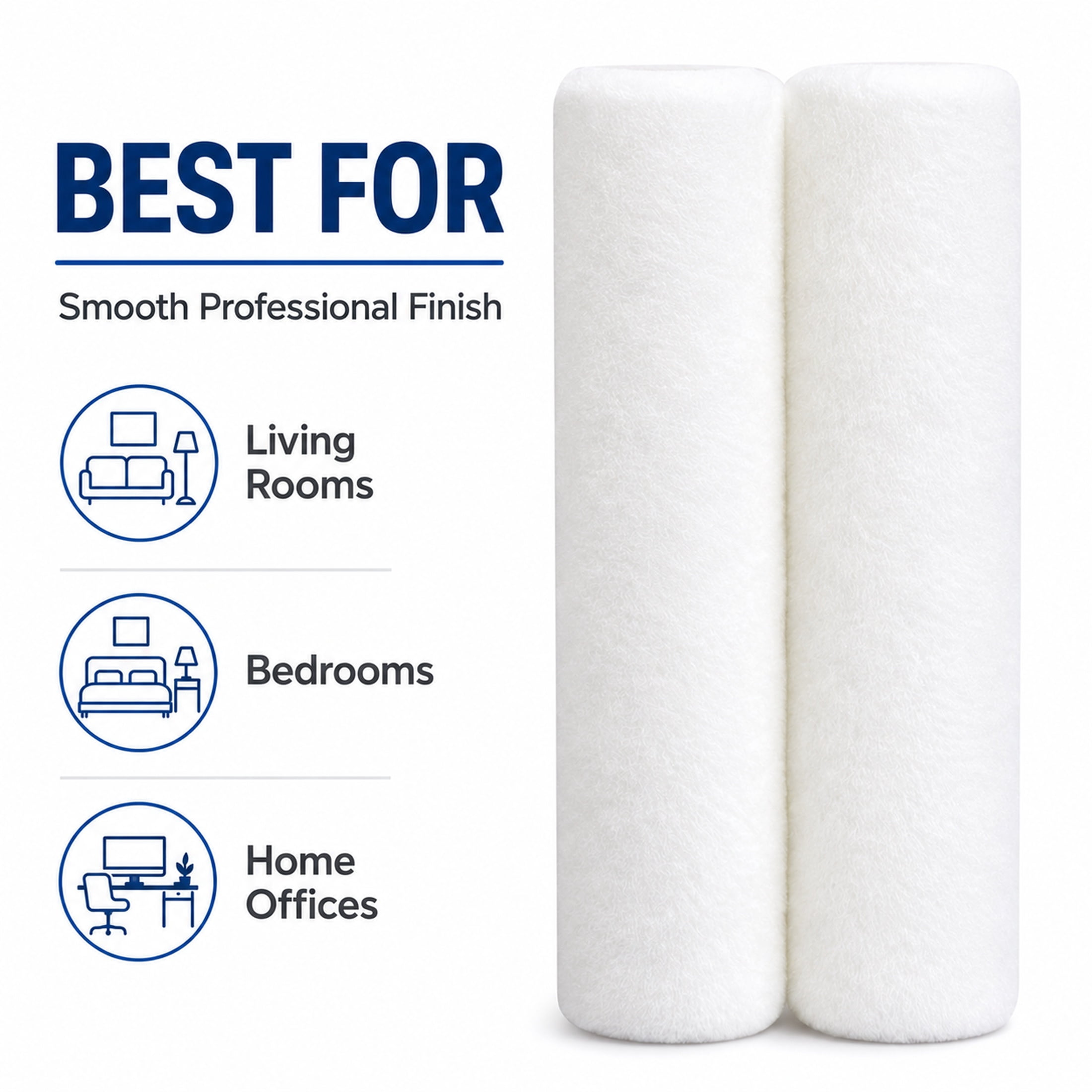 BEST 9 in x 1/2 in nap Woven Roller Cover 2 Pack