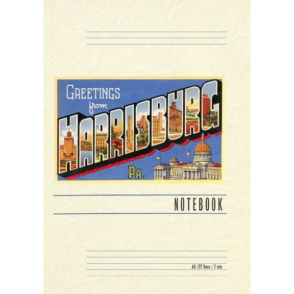 Vintage Lined Notebook Greetings from Harrisburg, Pennsylvania, (Paperback)