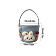 thumbnail image 3 of dajkiuy Easter Bunny Basket with Handle, Egg Buckets Gifts Tote Bags Egg Hunt Basket for Easter Decorations, 3 of 5