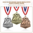 thumbnail image 4 of Uxcell Bowling Games Embossing Gold Silver Bronze Award Medals with Red & White & Blue Ribbons, 9 Pcs Winner Medals Prizes for Competitions Sports Party, Gold/Silver/Red, 4 of 7