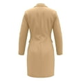 thumbnail image 5 of IWRICH Women's Blazer Dresses Long Sleeve Work Office Outfits Business Single Row Buckle Casual Summer Dresses with Pocket Khaki L, 5 of 5