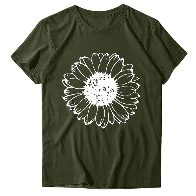 Birdeem T-Shirt à Manches Courtes Imprimé Col Rond Mode pour Femmes Chemise Décontractée Ample