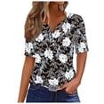 thumbnail image 1 of Camisetas Casuales de Mujer con Cuello en V Camiseta de Color Sólido, Manga Corta Casual Top para el Uso Diario, 1 of 4