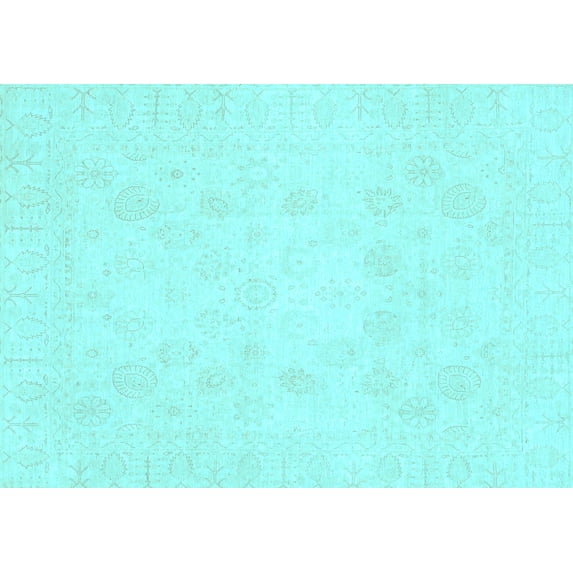 Ahgly Company Indoor Rectangle Oriental Light Blue Traditional Area Rugs, 5' x 8'