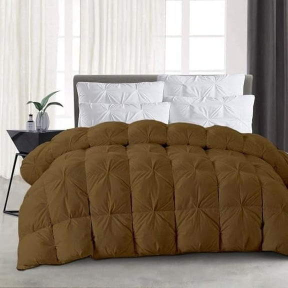 All-Season Pinch Pleated Down Alternative Comforter | Extra Large King 136x120 Size 1 - Piece | Microfiber Quilt Duvet with 8 Corner Tabs, Ultra Soft Lightweight & Fluffy | Pintuck