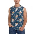 thumbnail image 2 of Lsque Space Puppy Print Men's Cotton Blend Sleeveless Muscle Shirts (S-3XL)- Moisture Wicking, Odor Protection, UPF 30+,XX-Large, 2 of 8