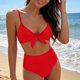 thumbnail image 5 of Trajes de baño para mujer, conjunto de traje de baño con cordones, estilo dividido, color sólido, informal, a la moda, para mujer, trajes de baño para mujer, traje de baño para mujer, trajes de baño d, 5 of 5