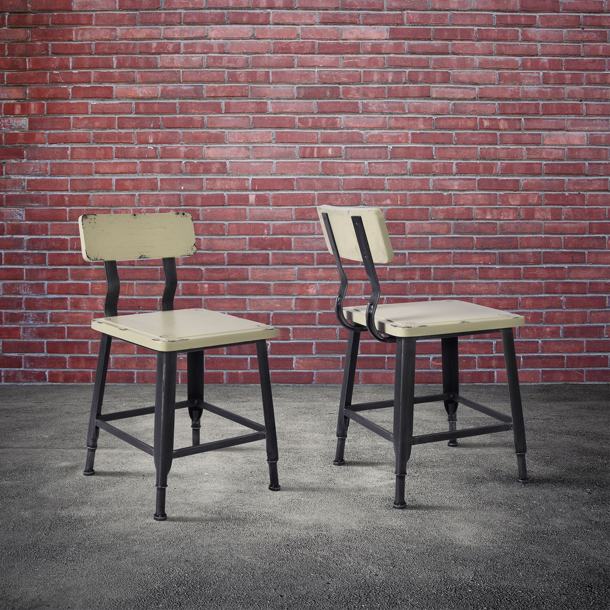 Today's Mentality Attila Industrial Metal Dining Chair in Silver