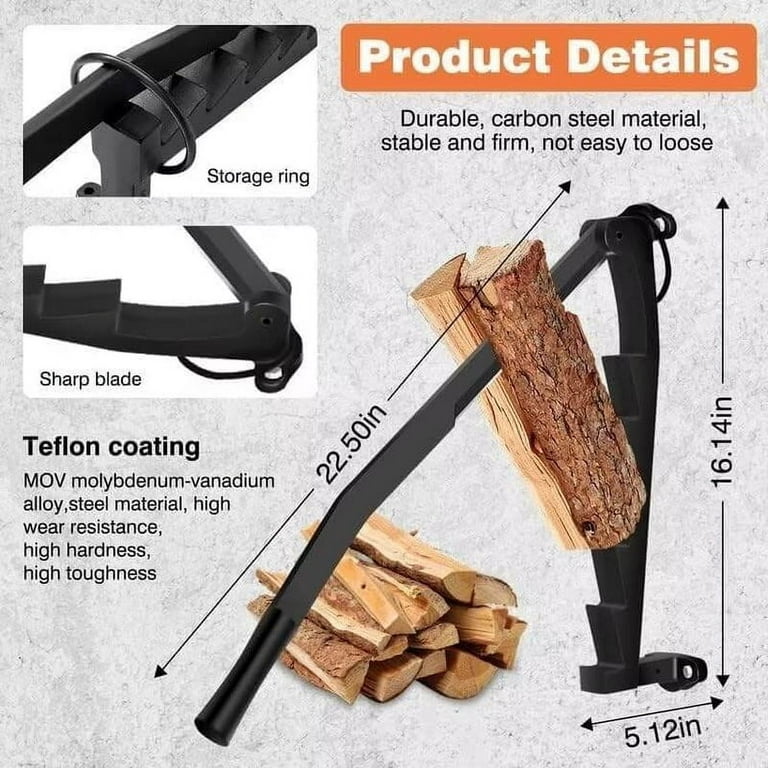 Arlmont & Co. Wall Mount Steel Firewood Splitter Kindling Wood Cracker  Cutting Tool for Home