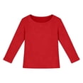 thumbnail image 3 of UACY Girls Long Sleeve Shirt Ribbed Stretchy Crew Neck Cute Pullover Tops Kids Toddler Summer Soft Slim T Shirt Clothes (Red, 7-8 Years), 3 of 7