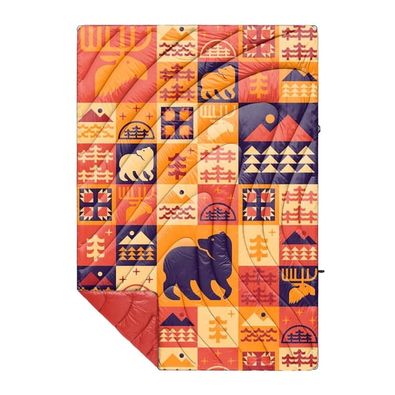 Rumpl Original Puffy Blanket - Sunrise Cabin, 1-Person