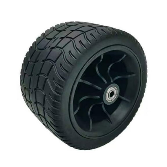 All Terrain 7" Rubber Wheel with Integrated Bearing for Lawn Equipment Air Compressors Foldable Wagon Grass Cutters Compressors