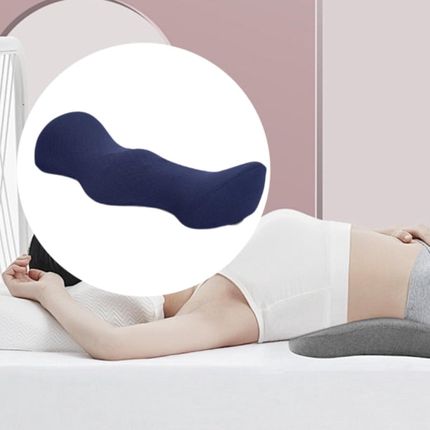 Almohada de apoyo lumbar para dormir, almohada de apoyo para la espalda, cojín ergonómico lavable para la espalda, almohada de cintura para sofá, sofá azul