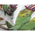 thumbnail image 4 of Ambesonne Fourth of July Quilted Bedspread Set 3 Pcs, American Pets, King Size, Multicolor, 4 of 5