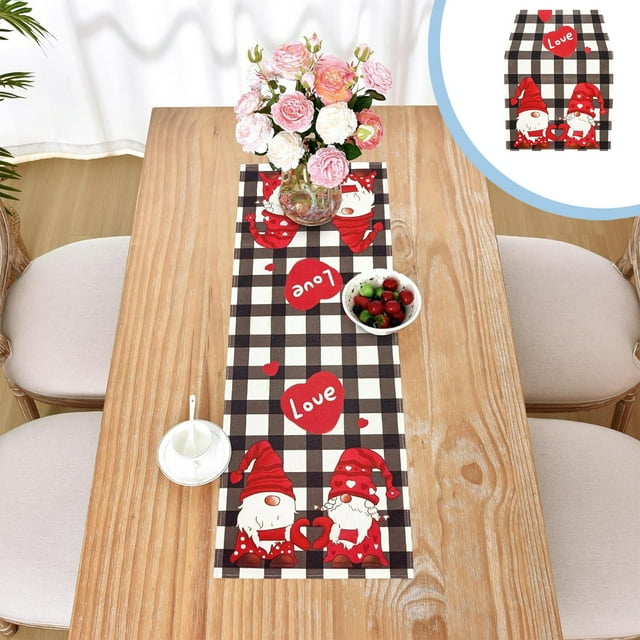 TUWABEII Regalos de San Valentín Bandera de mesa colorida del amor Decoración de mesa del restaurante del día de San Valentín Decoración del ambiente del aniversario de boda