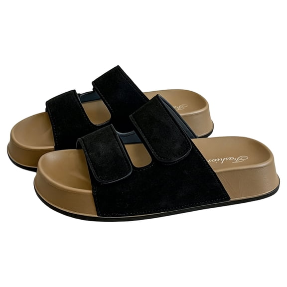 Women's Adjustable Two-Strap Slides, Comfortable Non-Slip Summer Sandals