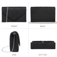 thumbnail image 2 of Bolso de noche Dasein con cierre plisado aterciopelado, negro, 2 of 6