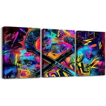 Hieng Kids Ice Hockey Canvas WallGraffiti Styles Hockey Office Wall Artwork Posters Winter Sports Game Pictures Bathroom Bedroom Dinning Room Hockey Wall Painting