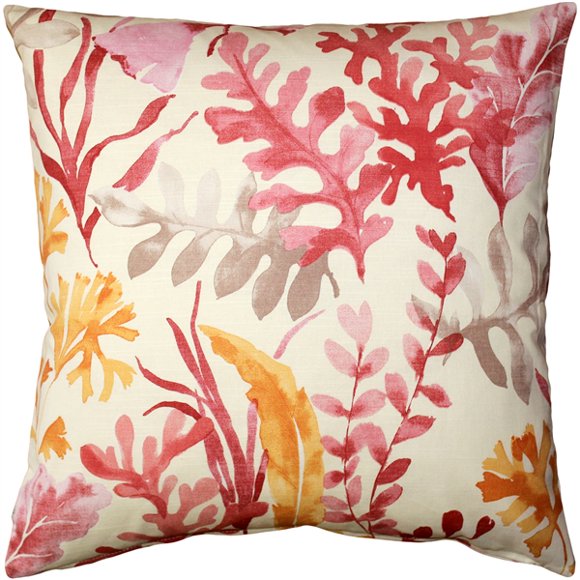 Housse de Coussin Décorative Jardin Marin Rose 20X20 Pouces