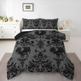 thumbnail image 2 of Manfei Vintage Damask Jacquard Bedding Comforter Set,Gothic Magic Dragon Twin Comforter Sets,Gray Black Floral Bedding Set,Super Cozy Room Decoration Reversible,2-Piece, 2 of 8