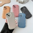 thumbnail image 2 of Solid Color Curly Wave Frame Soft Compatible with iPhone Case (Light Black,iPhone X/Xs), 2 of 11