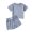 AB55 Blue, variant on Tisuna 2 Pieces Solid Color Outfits Set For Toddler Short Sleeve Crew Neck Tops And Shorts Set Breathable Casual Baby Girls Boys Summer Tracksuit Clothes Beige Size 18-24 Months