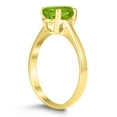 thumbnail image 2 of SZUL Women's Oval Solitaire 8X6MM Peridot Ring in 10K Yellow Gold, 2 of 4