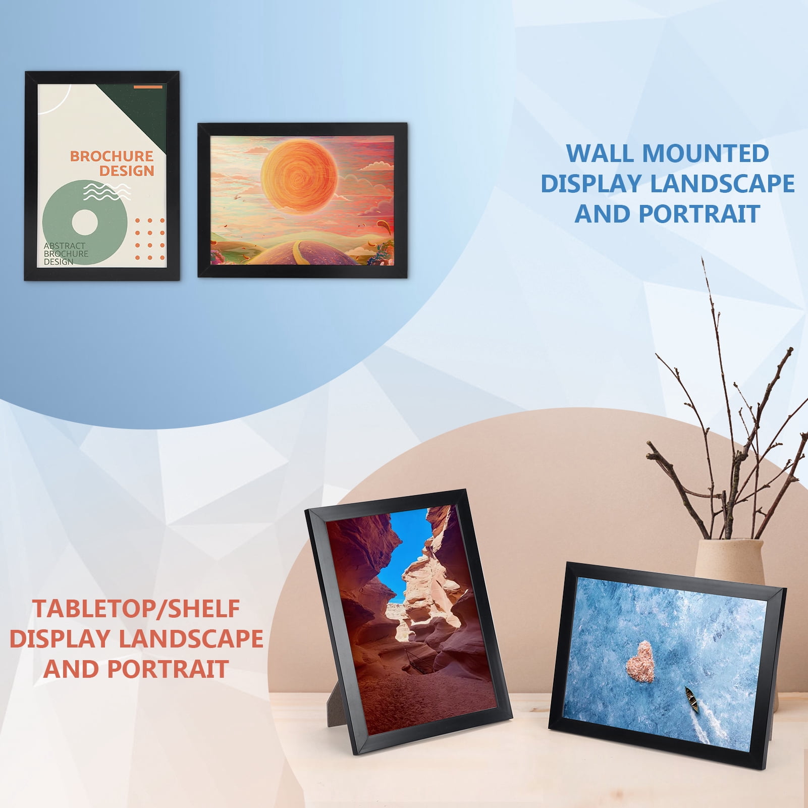 18 Pack 5x7 Picture Frames, Black 5 by 7 Photo Frame for Wall Mount or Tabletop Display