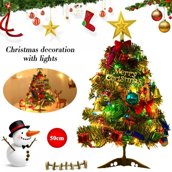 OUSITAID Prelit Tabletop Christmas Tree, 12"/30cm, Multicolor Lights, Red Bows