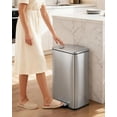 thumbnail image 6 of Hands-Free Soft-Close Lid Trash Can – 13 Gallon Stainless Steel Indoor Step Bin – Removable Inner Bucket, Fingerprint Resistant, Modern Rectangular Waste Container for Kitchen, Home, 6 of 8