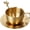 Gold, variant on Jiibva Stainless Steel Coffee Cup Set with Saucer Cup Spoon 250ML Coffee Mug for Home Restaurant Cafe Breakfast Afternoon Tea