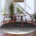 thumbnail image 4 of Black Ombre Stripes Round Area Rug 6 FT, Non Slip Bedroom Rugs, Modern Abstract Sea Waves Spray Art Washable Soft Circular Carpet Non-Shedding Floor Mat for Kitchen Dining Room Home Office Kids Room, 4 of 8