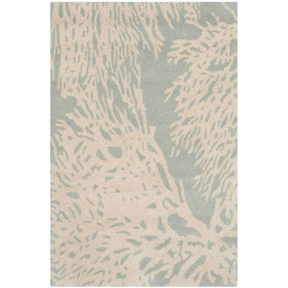 SAFAVIEH Bella Pascal Floral Coral Wool Area Rug, Grey/Ivory, 2' x 3'