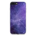 thumbnail image 1 of DistinctInk Clear Shockproof Hybrid Case for iPhone 7 PLUS / 8 PLUS (5.5" Screen) - TPU Bumper, Acrylic Back, Tempered Glass Screen Protector - Purple Black White Stars Nebula - Love of Astronomy, 1 of 5