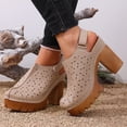 thumbnail image 5 of Bkhluea Women Cutout Platform Block Heel Sandals Comfortable Footwear For Party Daily Casual Outdoor Activities, 5 of 7