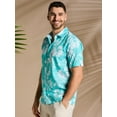 thumbnail image 5 of Cafe Luna Men's and Big Men's Tropical Flower Print Short Sleeve Shirt, Sizes S-5XL, 5 of 5