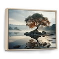 thumbnail image 2 of Designart "Tranquil Lake Tree" Lakes Lakehouse Floater Framed Canvas Art Print, 2 of 5