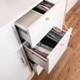 thumbnail image 4 of CRO Decor Armoire en Métal avec 2 Portes et 3 Tiroirs Rangement Polyvalent en Blanc, 4 of 7
