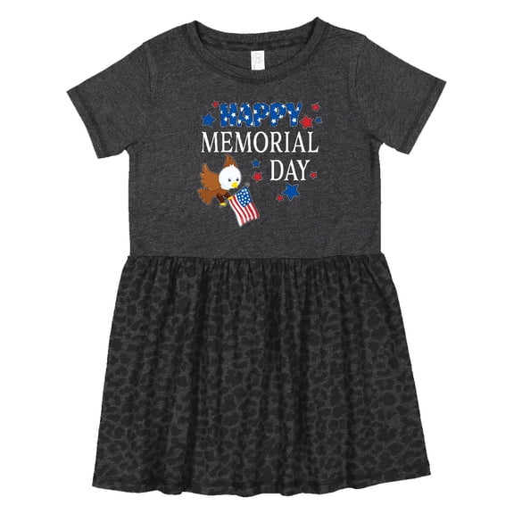 Inktastic Happy Memorial Day Eagle Girls Toddler Dress