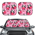 thumbnail image 2 of Daiia Panda Heart Valentine Pink 2PCS Car Windshield Sun Shade, Foldable Sun Shield for Car Front Window, Auto Sun Blocker Visor Protector Universal for Truck SUV Pickup-Large, 2 of 7