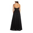 thumbnail image 2 of MORGAN & CO Womens Black Glitter Zippered Floral Sleeveless Sweetheart Neckline Full-Length Prom Gown Dress 3, 2 of 4