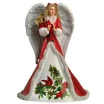 The Hamilton Collection Peaceful Prayer Angels of Comfort and Joy Figurine Collection Issue #3 Hand Crafted with Sparkling Glitter & Floral Accents Christmas Decoration Angel Figurine 7.5-inches