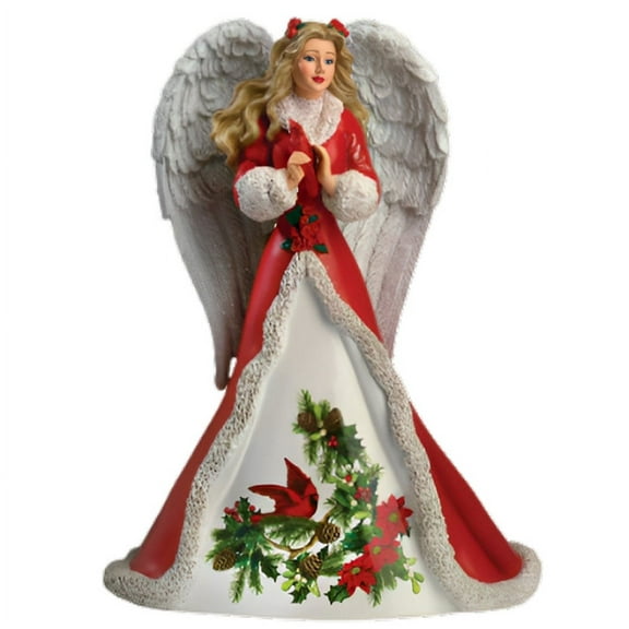 The Hamilton Collection Peaceful Prayer Angels of Comfort and Joy Figurine Collection Issue #3 Hand Crafted with Sparkling Glitter & Floral Accents Christmas Decoration Angel Figurine 7.5-inches