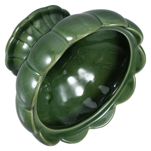 Worgeous Elegant Ceramic Flower Vase for Plant Use in Light Green Color with LotusInspired Design and Smooth Texture 6.5 Inches Tall